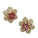 Vibrant Gemstone Floral Gleam Mehendi Plated Changeable Earrings