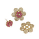 Vibrant Gemstone Floral Gleam Mehendi Plated Changeable Earrings