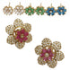Vibrant Gemstone Floral Gleam Mehendi Plated Changeable Earrings