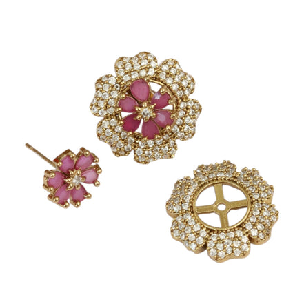 Floral Enchanted Mehendi Plated Changeable Earrings