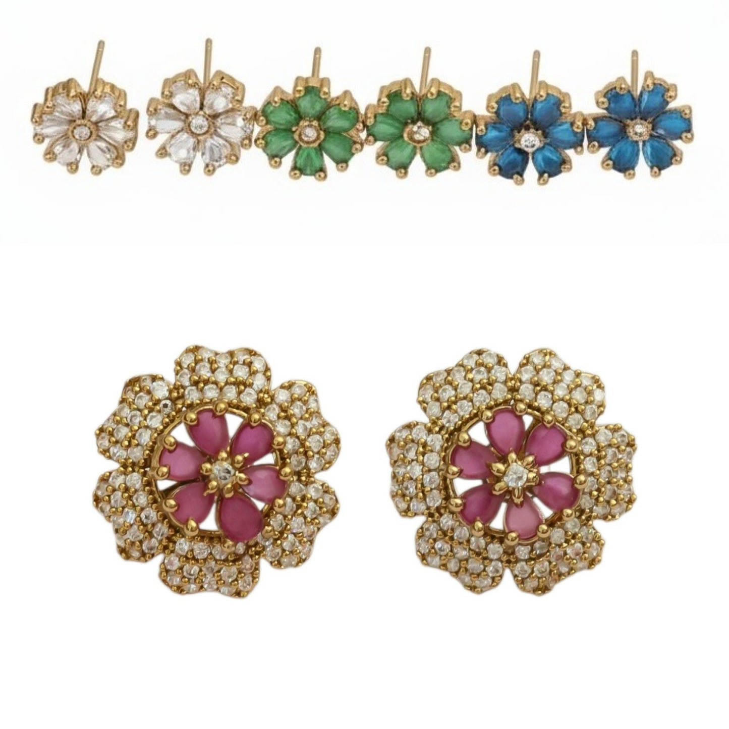 Floral Enchanted Mehendi Plated Changeable Earrings