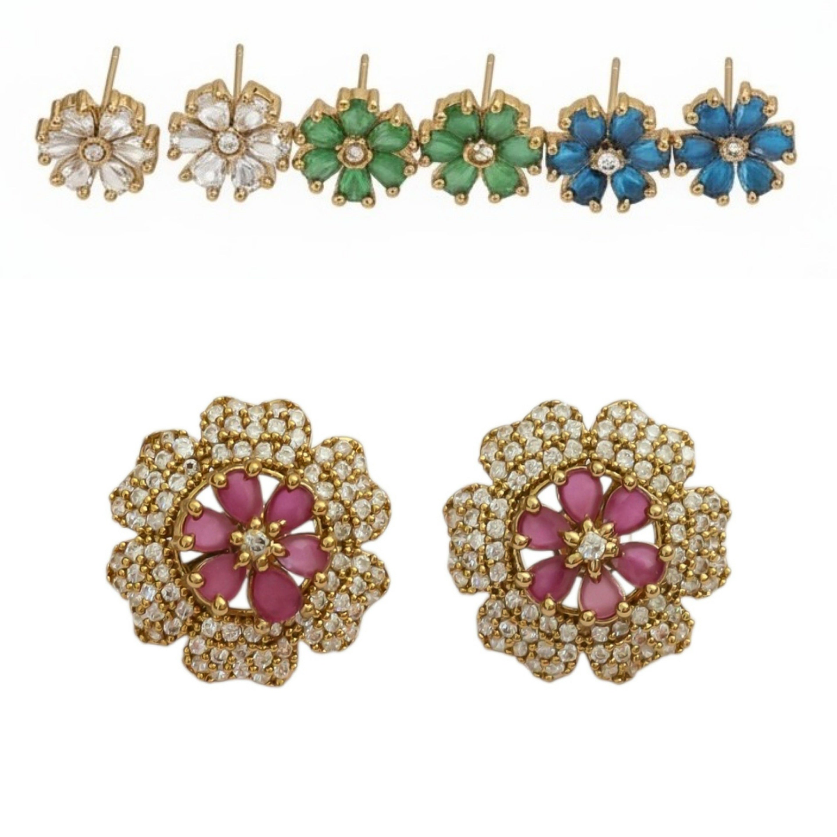 Floral Enchanted Mehendi Plated Changeable Earrings