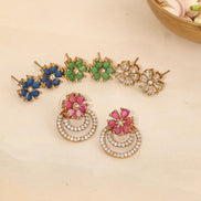 Glorious Floret Mehendi Plated Changeable Earrings