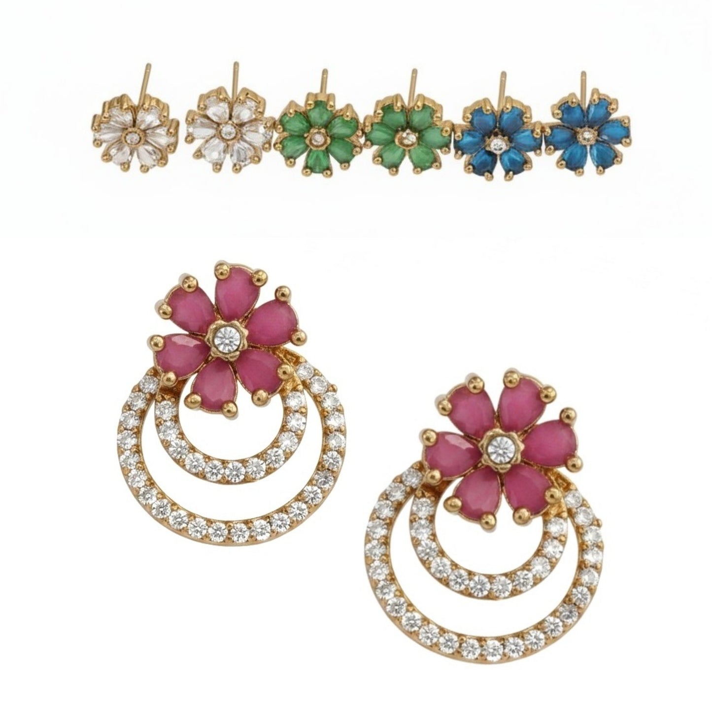 Glorious Floret Mehendi Plated Changeable Earrings