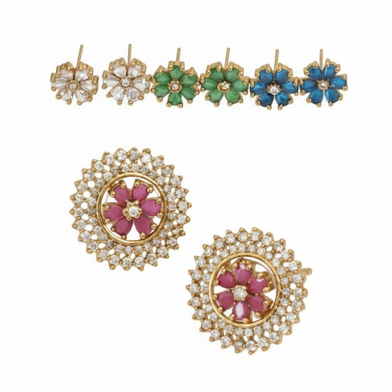 Floral Enchnated Mehendi Plated Changeable Earrings