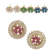 Floral Enchnated Mehendi Plated Changeable Earrings