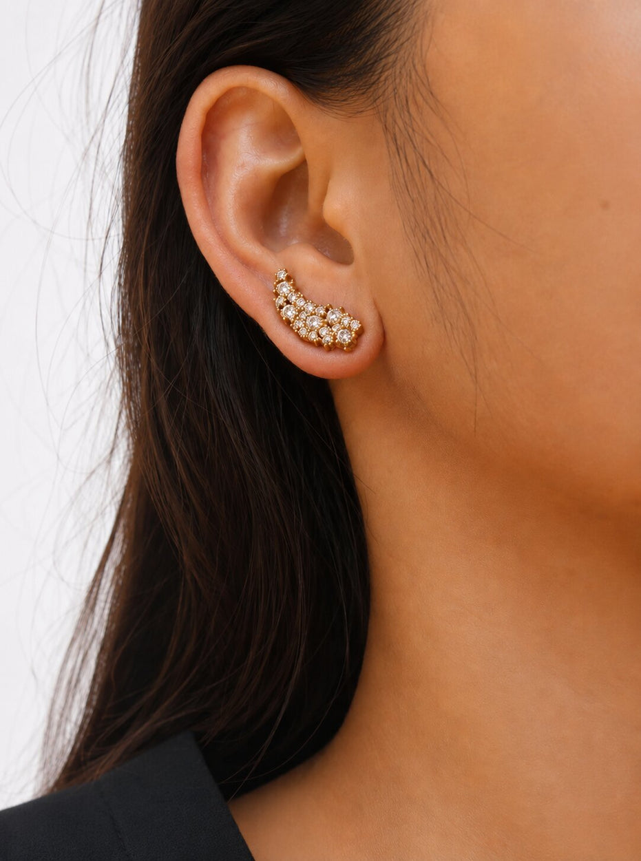 3-in-1 Wings AD Detachable Jacket Earrings