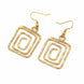 Gold Plated Geometric Rectangle Drop Earrings