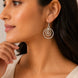 Rhodium Plated Spiral Drop Earrings with Textured Swirl Pattern