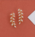 Gold Plated Botanical Vine Dangle Ear Cuffs