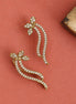 Mehendi Plated Graceful Floral Curve Ear Cuffs
