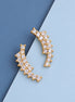 Gold Plated Round CZ Cluster Pattern Ear Cuffs