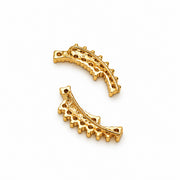 Gold Plated Round CZ Cluster Pattern Ear Cuffs