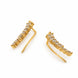 Gold Plated Round CZ Cluster Pattern Ear Cuffs