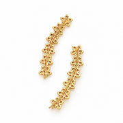 Gold Plated Floral Cluster Crystal Ear Cuffs