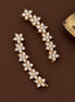 Gold Plated Floral Cluster Crystal Ear Cuffs