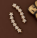 Gold Plated Floral Cluster Crystal Ear Cuffs
