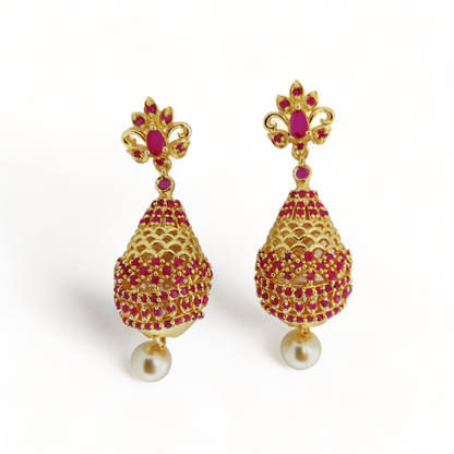 Opulent Crimson Sparkle Earrings - Opal Touch