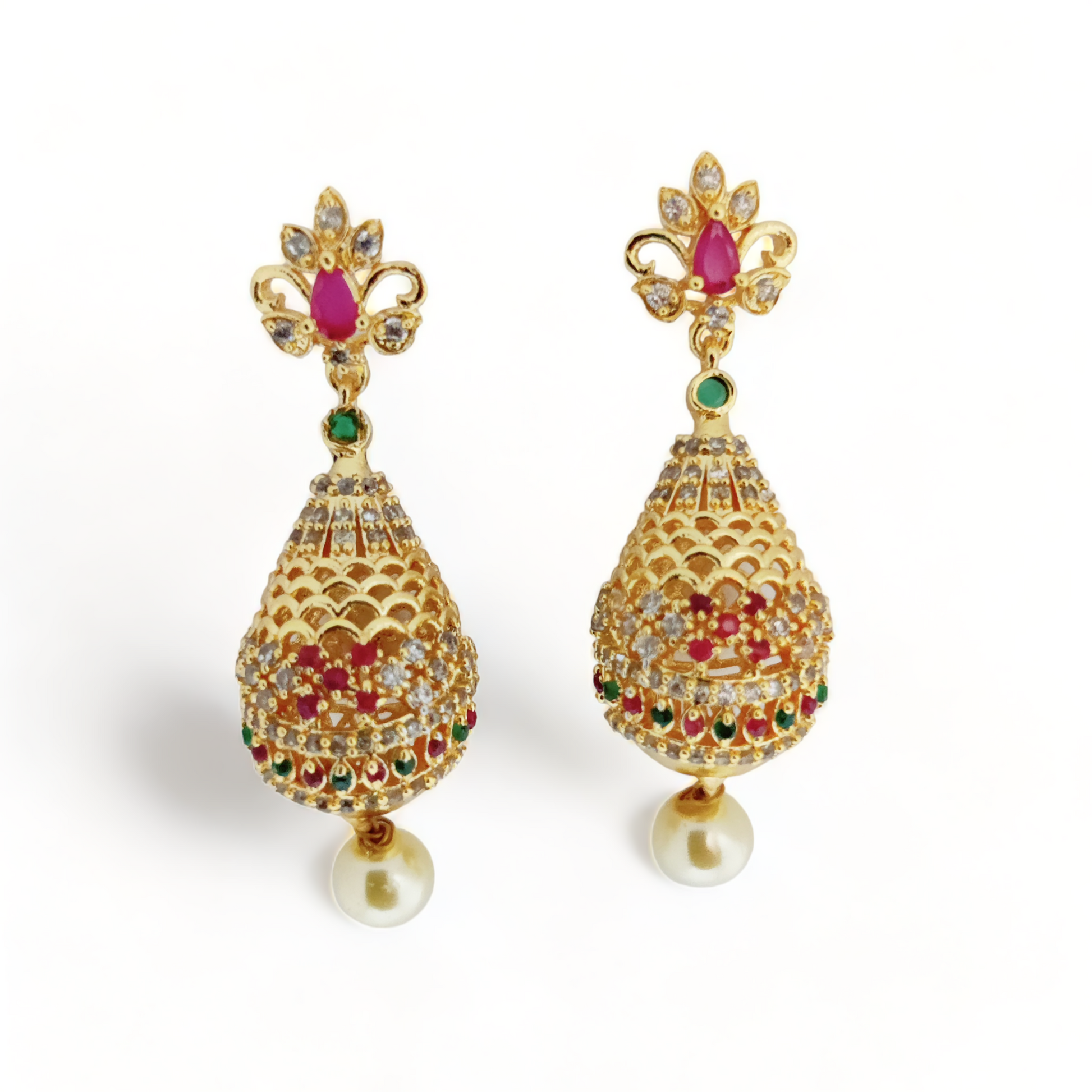 Opulent Crimson Sparkle Earrings - Opal Touch