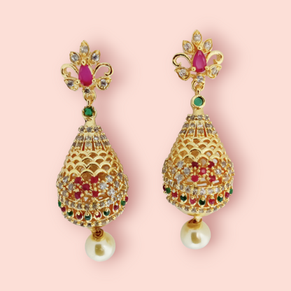 Opulent Crimson Sparkle Earrings - Opal Touch