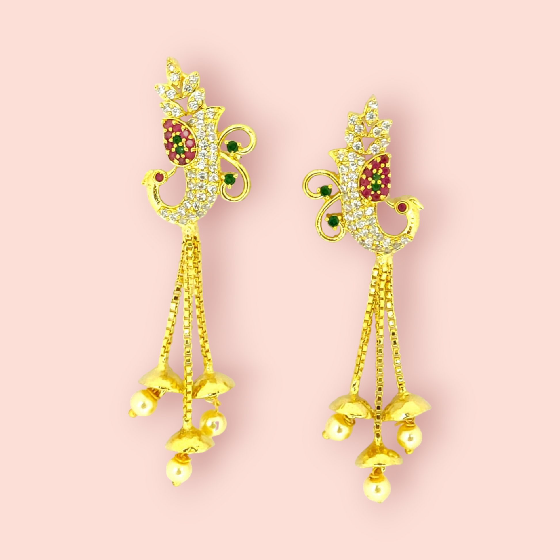 Opulent Garnet Elegance Earrings - Opal Touch