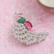 Rhodium Plated AD Multi-Stone Peacock Saree Pin