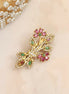 Elegant Floral Bouquet Mehendi -Plated Saree Pin