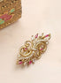 Antique Mehendi Plated AD Peacock Saree Pin