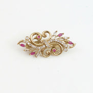 Antique Mehendi Plated AD Peacock Saree Pin