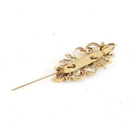 Antique Mehendi Plated AD Peacock Saree Pin