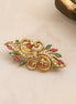 Antique Mehendi Plated AD Peacock Saree Pin