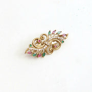 Antique Mehendi Plated AD Peacock Saree Pin