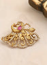 Elegant Antique Gold Plated Peacock Saree Pin