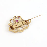 Elegant Antique Gold Plated Peacock Saree Pin