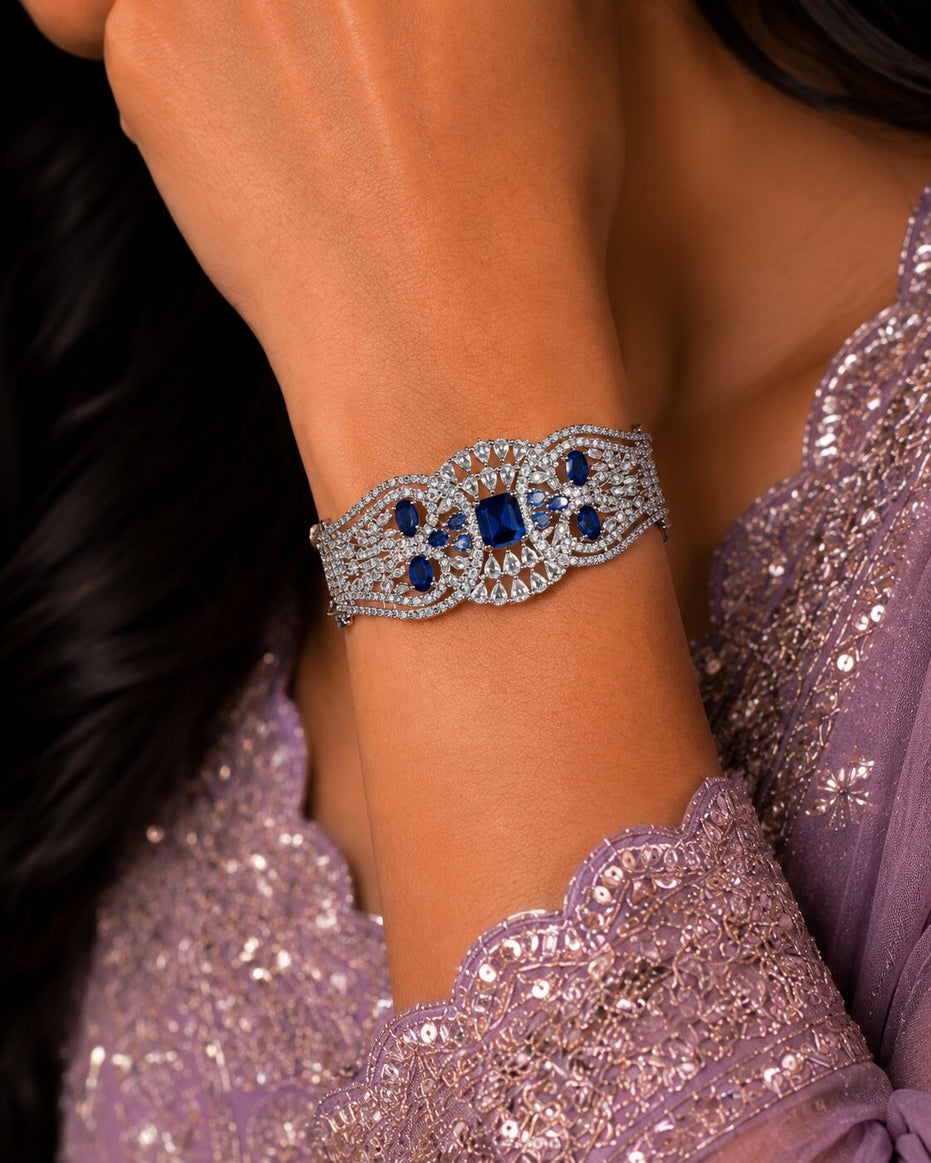 Glimmering Rhodium Plated Bracelet