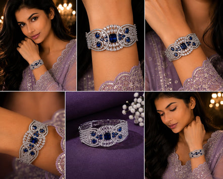 Glimmering Rhodium Plated Bracelet