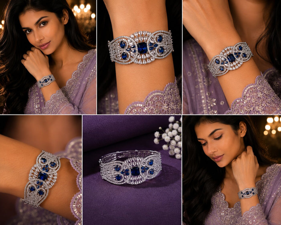 Glimmering Rhodium Plated Bracelet