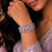 Glimmering Rhodium Plated Bracelet