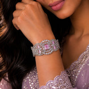 Glimmering Rhodium Plated Bracelet