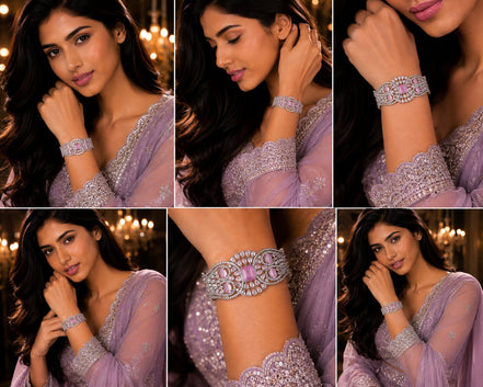 Glimmering Rhodium Plated Bracelet
