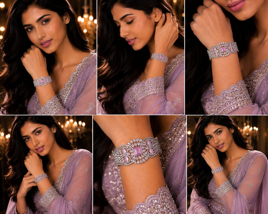 Glimmering Rhodium Plated Bracelet