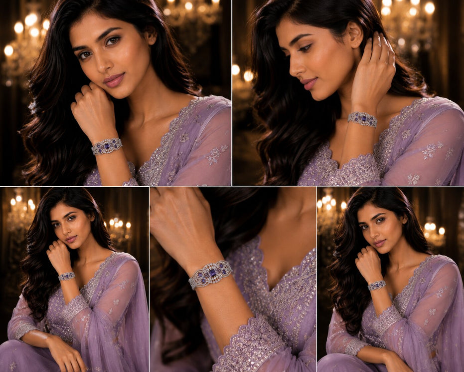 Glimmering Rhodium Plated Bracelet