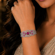 Glimmering Rhodium Plated Bracelet