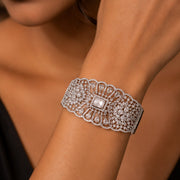 Crystal Cascade Rhodium Plated Bracelet