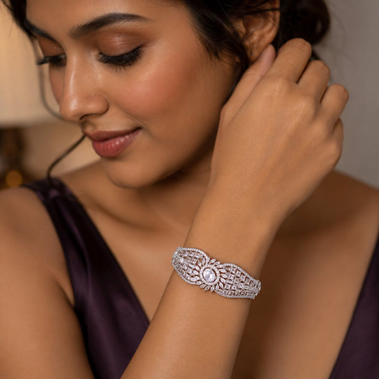 Starlight Weave rhodium Plated Bracelet