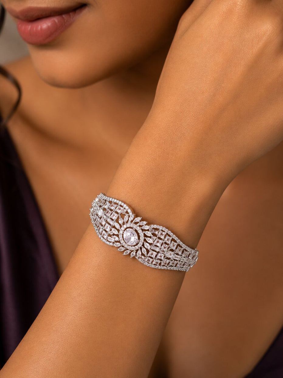 Starlight Weave rhodium Plated Bracelet
