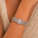 Sparkling Star Floral Cuff Rhodium Plated AD Bracelet