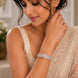 Sparkling Star Floral Cuff Rhodium Plated AD Bracelet