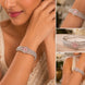 Sparkling Star Floral Cuff Rhodium Plated AD Bracelet