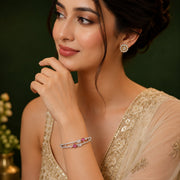 Alluring Cuff Rhodium Plated AD Bracelet